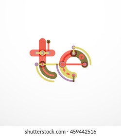 Linear business logo letter. Alphabet initial letters company name concept. Flat thin line segments connected to each other.