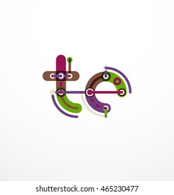 Linear business logo letter. Alphabet initial letters company name concept. Flat thin line segments connected to each other.