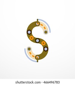 Linear business logo letter. Alphabet initial letters company name concept. Flat thin line segments connected to each other.