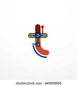 Linear business logo letter. Alphabet initial letters company name concept. Flat thin line segments connected to each other.