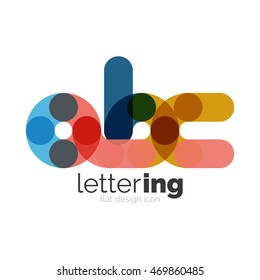 Linear business logo letter. Alphabet initial letters company name concept. Flat thin line segments connected to each other.