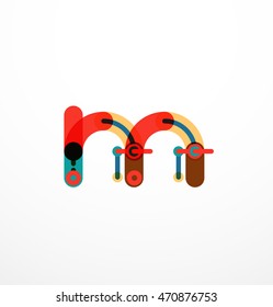 Linear business logo letter. Alphabet initial letters company name concept. Flat thin line segments connected to each other.