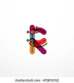 Linear business logo letter. Alphabet initial letters company name concept. Flat thin line segments connected to each other.