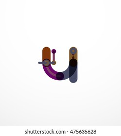 Linear business logo letter. Alphabet initial letters company name concept. Flat thin line segments connected to each other.