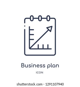 Linear business plan icon from Business and analytics outline collection. Thin line business plan vector isolated on white background. business plan trendy illustration