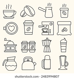 LINEAR CAFE - COFFEE ICON SET