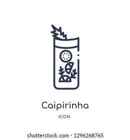Linear caipirinha icon from Drinks outline collection. Thin line caipirinha icon vector isolated on white background. caipirinha trendy illustration