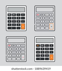 LINEAR CALCULATOR ICONS FOR MATHEMATICS