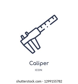 Linear caliper icon from Measurement outline. Thin line Thin per icon isolated on white background. caliper trendy illustration