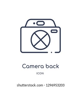 Linear camera back icon from Electronics outline collection. Thin line camera back icon isolated on white background. camera back trendy illustration