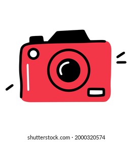 Linear camera icon in the hand drawn style