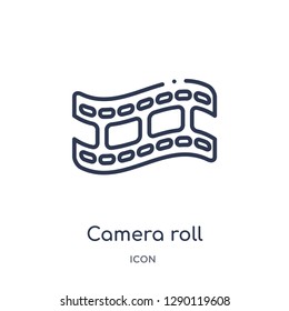 Linear camera roll icon from Cinema outline collection. Thin line camera roll vector isolated on white background. camera roll trendy illustration