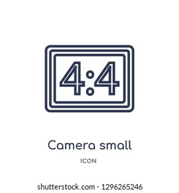 Linear camera small screen size icon from Electronic stuff fill outline collection. Thin line camera small screen size icon vector isolated on white background. camera small screen size trendy