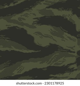 
linear camouflage green vector trendy pattern, modern fabric texture.