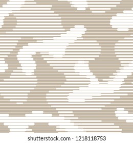 Linear camouflage seamless pattern. Abstract modern geometric digital camo texture endless background. Vector illustration.