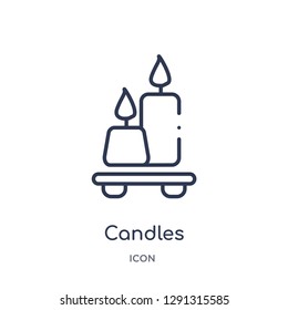 Linear candles icon from Beauty outline collection. Thin line candles vector isolated on white background. 