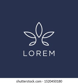 Linear Cannabis logo design icon vector