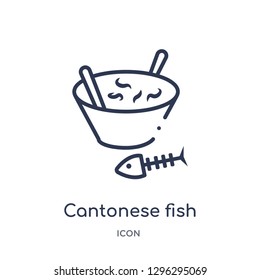 Linear cantonese fish icon from Culture outline collection. Thin line cantonese fish icon vector isolated on white background. cantonese fish trendy illustration