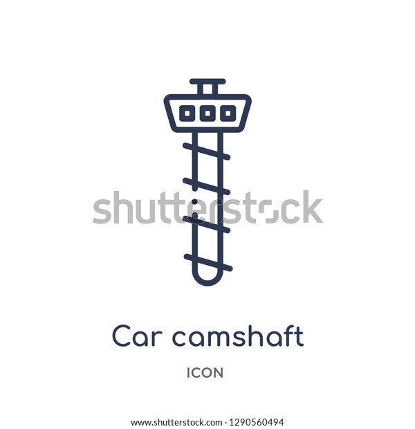 Linear car camshaft icon from Car parts\
outline collection. Thin line car camshaft vector isolated on white\
background. car camshaft trendy\
illustration