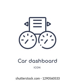 Linear car dashboard icon from Car parts outline collection. Thin line car dashboard vector isolated on white background. car dashboard trendy illustration