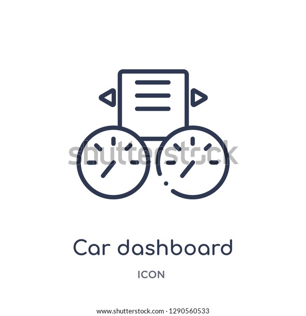 Linear car dashboard icon from Car parts\
outline collection. Thin line car dashboard vector isolated on\
white background. car dashboard trendy\
illustration