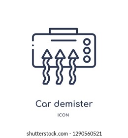 Linear car demister icon from Car parts outline collection. Thin line car demister vector isolated on white background. car demister trendy illustration