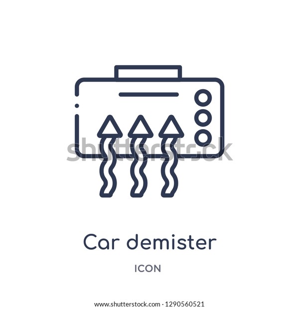 Linear car demister icon from Car parts\
outline collection. Thin line car demister vector isolated on white\
background. car demister trendy\
illustration