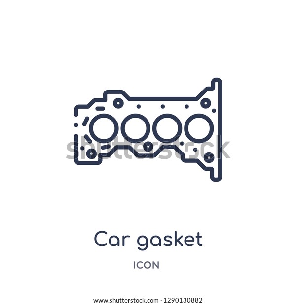 Linear car gasket icon from Car parts\
outline collection. Thin line car gasket vector isolated on white\
background. car gasket trendy\
illustration