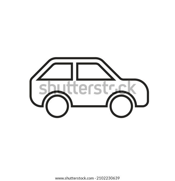 Linear car icon. Car icons for use in web and\
mobile UI, set of basic car UI\
elements