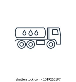 Linear car icon with tank