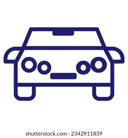Icono de coche lineal. Icono de coche universal para usar en la interfaz de usuario web y móvil, elementos básicos de la interfaz de usuario del coche. Línea con trazo editable. Eps 10. Ilustración vectorial.