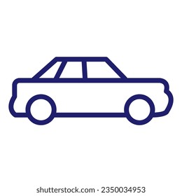Linear car icon. Universal car icon to use in web and mobile UI, car basic UI elements. Line with editable stroke. Eps 10. Vector illustration.