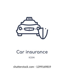 Linear car insurance icon from Insurance outline collection. Thin line car insurance icon isolated on white background. car insurance trendy illustration