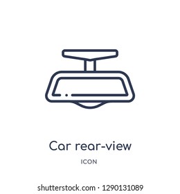 Linear car rear-view mirror icon from Car parts outline collection. Thin line car rear-view mirror vector isolated on white background. car rear-view mirror trendy illustration