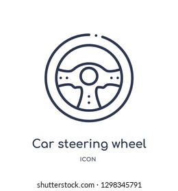 Linear car steering wheel icon from Mechanicons outline collection. Thin line car steering wheel icon isolated on white background. car steering wheel trendy illustration