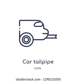 Linear car tailpipe icon from Car parts outline collection. Thin line car tailpipe vector isolated on white background. car tailpipe trendy illustration