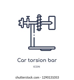 Linear car torsion bar icon from Car parts outline collection. Thin line car torsion bar vector isolated on white background. car torsion bar trendy illustration