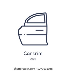 Linear car trim icon from Car parts outline collection. Thin line car trim vector isolated on white background. car trim trendy illustration