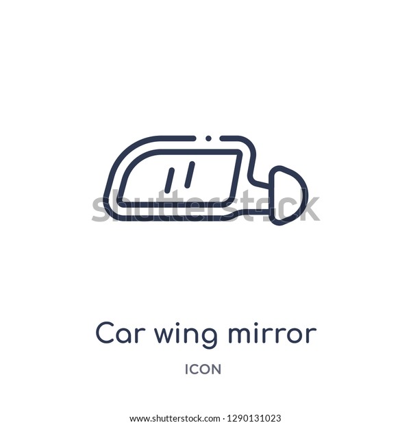 Linear car wing mirror icon\
from Car parts outline collection. Thin line car wing mirror vector\
isolated on white background. car wing mirror trendy\
illustration