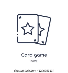 Linear card game icon from Entertainment outline collection. Thin line card game icon isolated on white background. card game trendy illustration