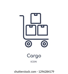 Linear cargo icon from Delivery and logistic outline collection. Thin line cargo icon vector isolated on white background. cargo trendy illustration