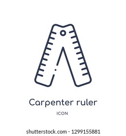 Linear carpenter ruler icon from Measurement outline collection. Thin line carpenter ruler icon isolated on white background. carpenter ruler trendy illustration