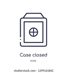 Linear Case Closed Icon From Law And Justice Outline Collection. Thin Line Case Closed Icon Isolated On White Background. Case Closed Trendy Illustration