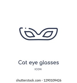 Linear cat eye glasses icon from Clothes outline collection. Thin line cat eye glasses vector isolated on white background. cat eye glasses trendy illustration