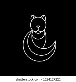 Vetor animal geométrico de gato linear