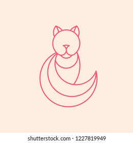 Linear cat geometrical animal vector