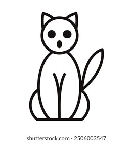 Linear cat icon. The Halloween holiday. Vector illustration.
