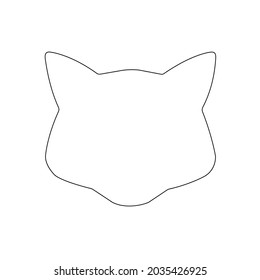 Icono de gato o tigre lineal en un fondo blanco. Ilustración personalizable de línea negra delgada. Vector.