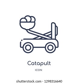 Linear catapult icon from Miscellaneous outline collection. Thin line catapult icon isolated on white background. catapult trendy illustration