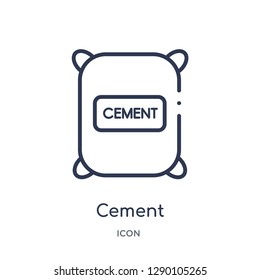 Linear cement icon from Construction outline collection. Thin line cement vector isolated on white background. cement trendy illustration